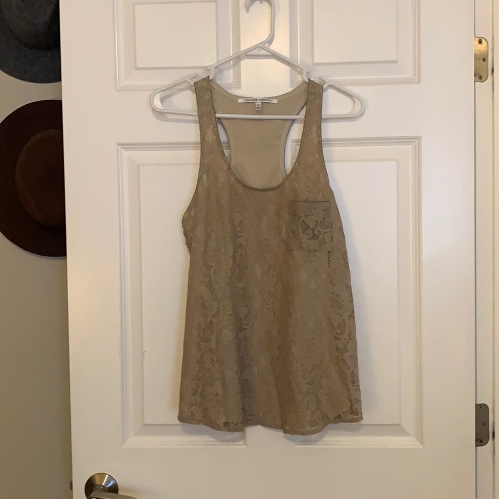 Collective Concepts Nude Lace Racerback Tank